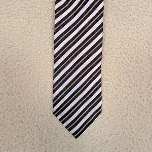 ERMENEGILDO ZEGNA MENS SILK TIE LIGHT AND DARK BLUE STRIPES